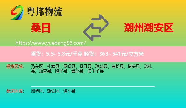 桑日縣到潮安區(qū)物流