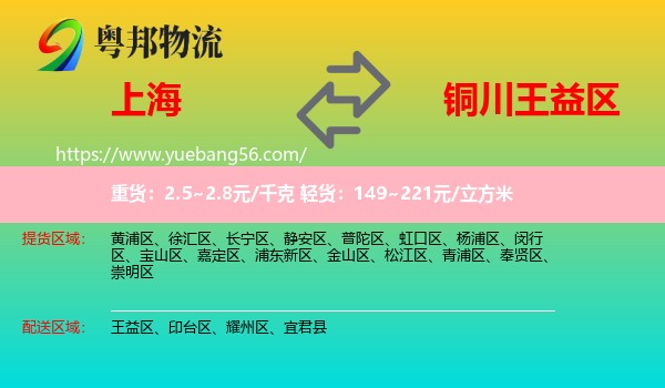 上海到王益區(qū)物流