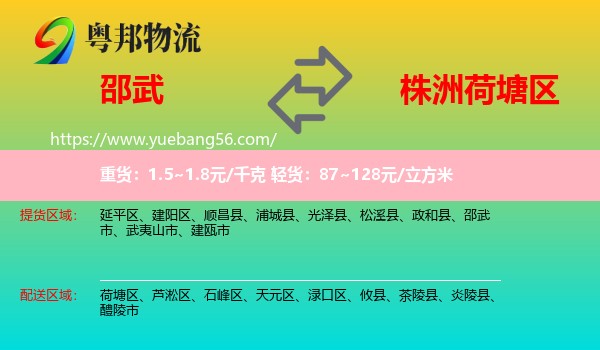 邵武市到荷塘區(qū)物流