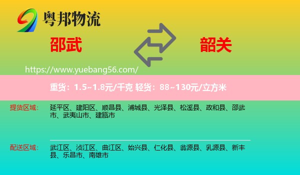 邵武市到韶關(guān)物流