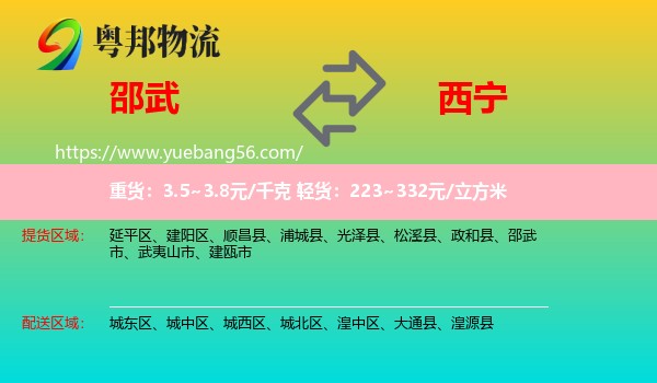 邵武市到西寧物流