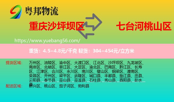 沙坪壩區(qū)到桃山區(qū)物流