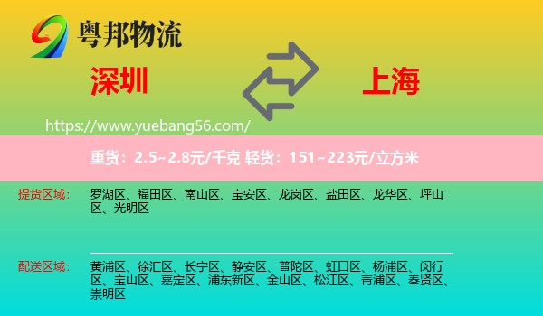 深圳到上海物流