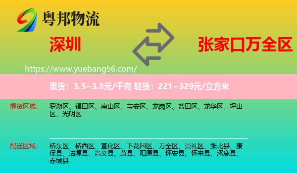 深圳到萬(wàn)全區(qū)物流