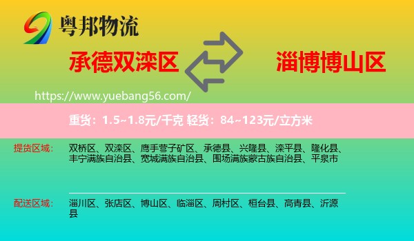 雙灤區(qū)到博山區(qū)物流