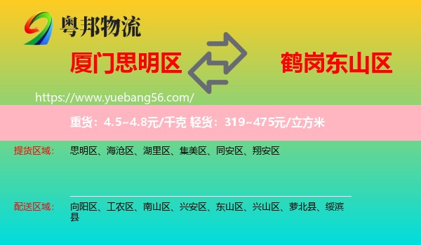 思明區(qū)到東山區(qū)物流