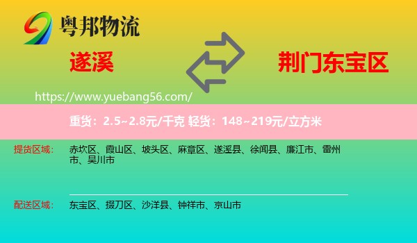 遂溪縣到東寶區(qū)物流