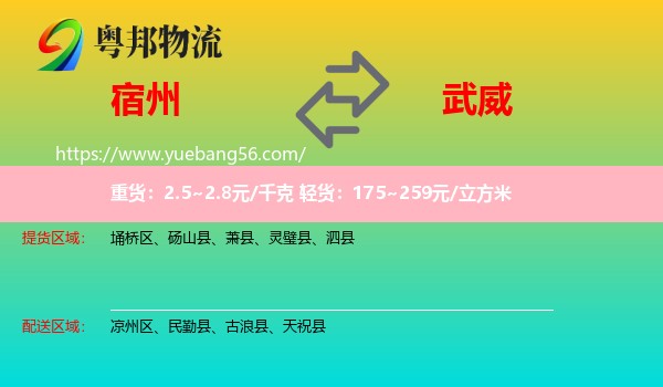 宿州到武威物流