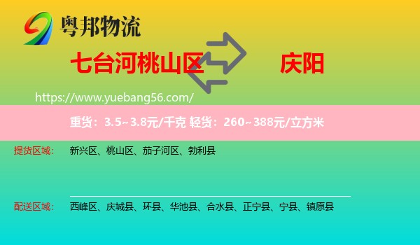 桃山區(qū)到慶陽(yáng)物流