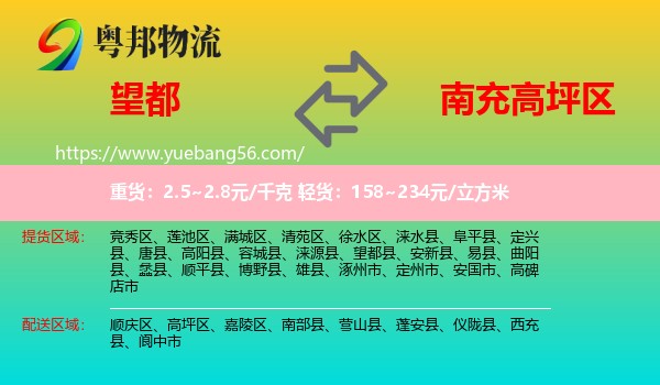 望都縣到高坪區(qū)物流