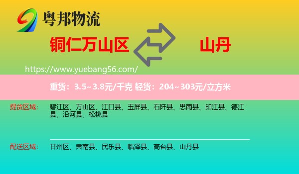 萬山區(qū)到山丹縣物流