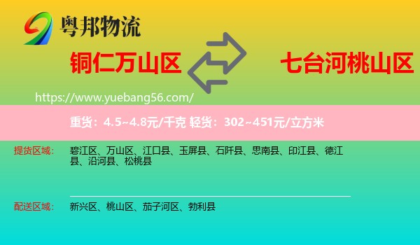 萬山區(qū)到桃山區(qū)物流