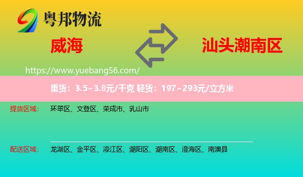 威海到潮南區(qū)物流