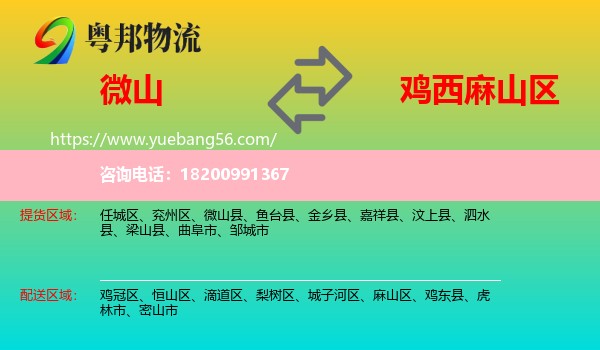 微山縣到麻山區(qū)物流