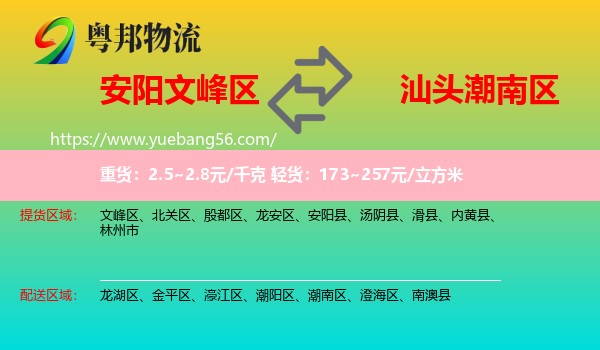 文峰區(qū)到潮南區(qū)物流