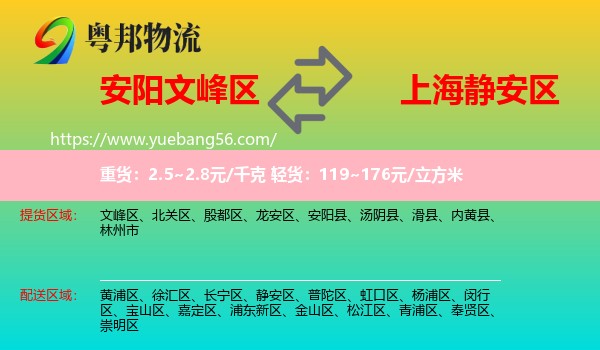 文峰區(qū)到靜安區(qū)物流