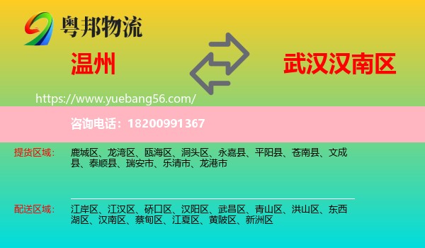 溫州到漢南區(qū)物流