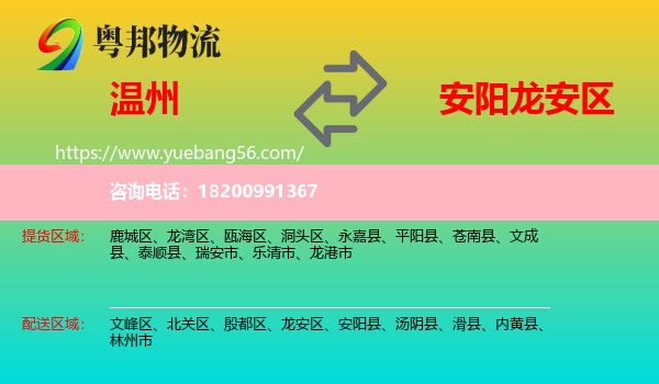 溫州到龍安區(qū)物流