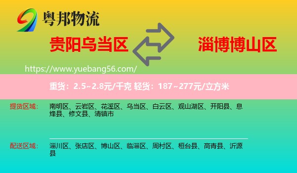 烏當(dāng)區(qū)到博山區(qū)物流