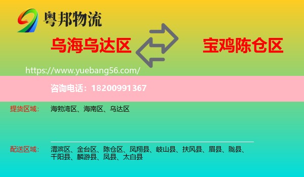 烏達區(qū)到陳倉區(qū)物流