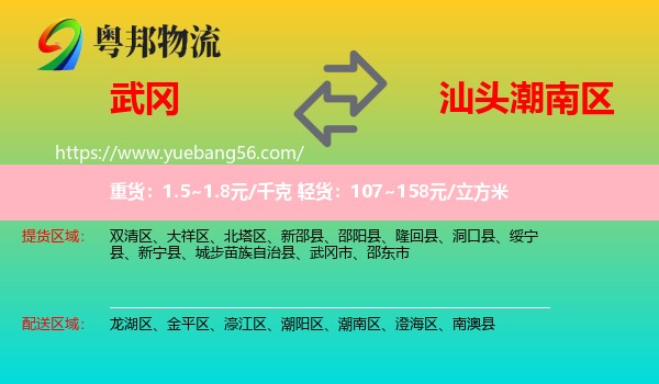武岡市到潮南區(qū)物流