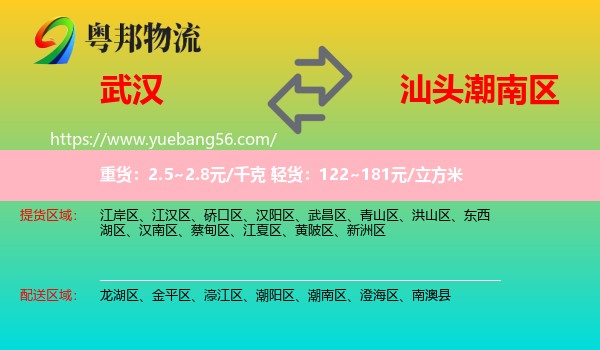 武漢到潮南區(qū)物流