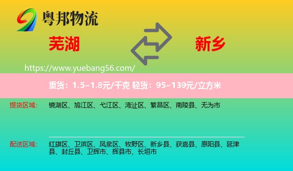 蕪湖到新鄉(xiāng)物流