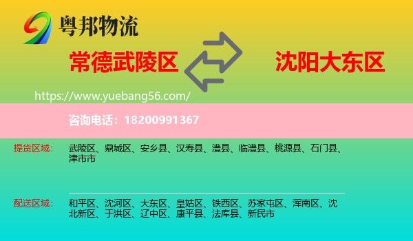 武陵區(qū)到大東區(qū)物流