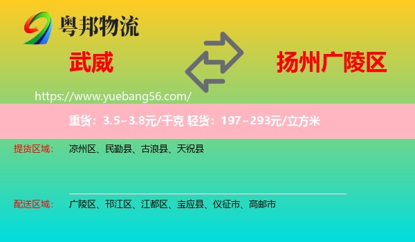 武威到廣陵區(qū)物流