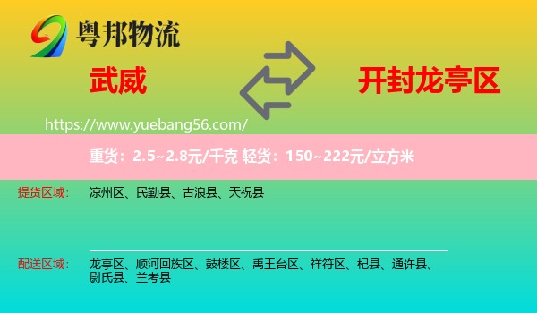 武威到龍亭區(qū)物流