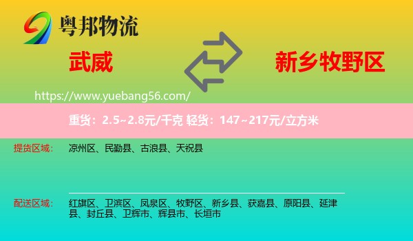 武威到牧野區(qū)物流