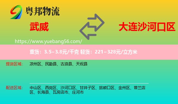 武威到沙河口區(qū)物流