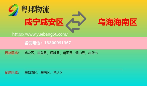 咸安區(qū)到海南區(qū)物流