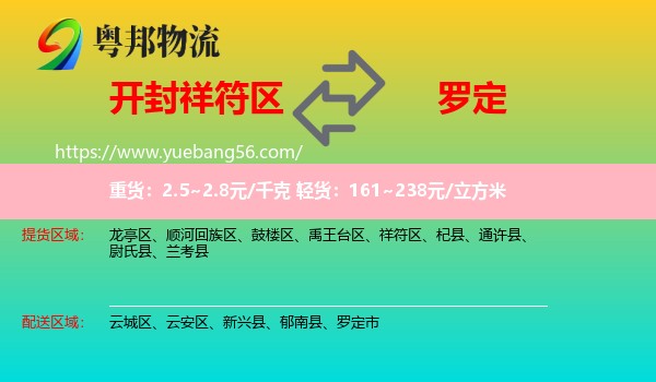 祥符區(qū)到羅定市物流