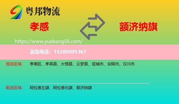 孝感到額濟納旗物流