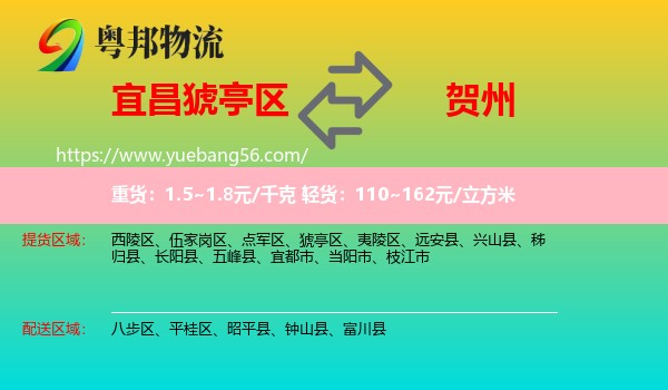 猇亭區(qū)到賀州物流