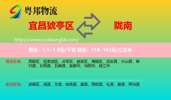 猇亭區(qū)到隴南物流