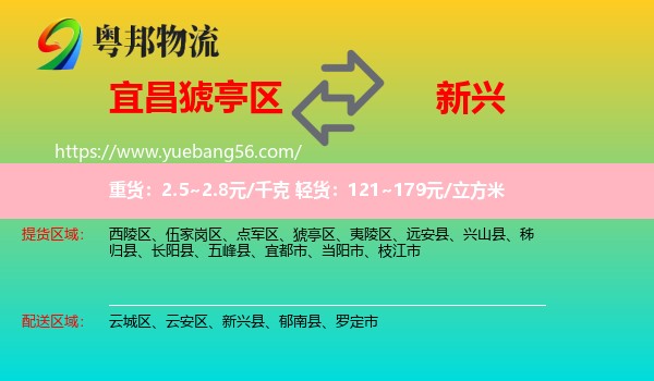 猇亭區(qū)到新興縣物流