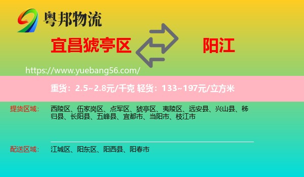 猇亭區(qū)到陽江物流