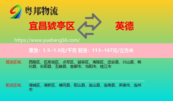 猇亭區(qū)到英德市物流