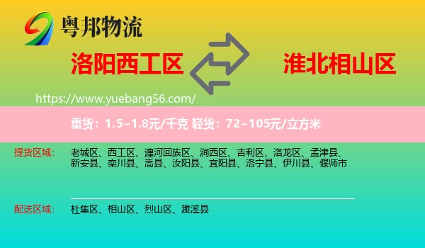 西工區(qū)到相山區(qū)物流