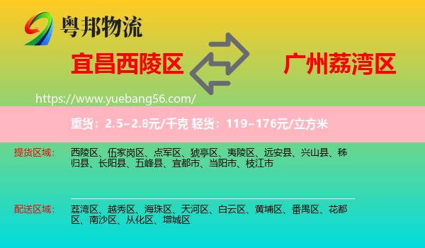 西陵區(qū)到荔灣區(qū)物流