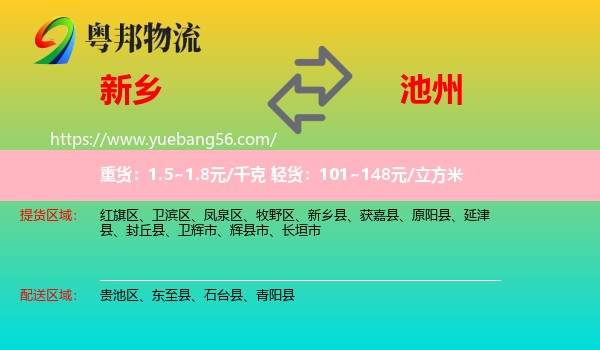 新鄉(xiāng)到池州物流