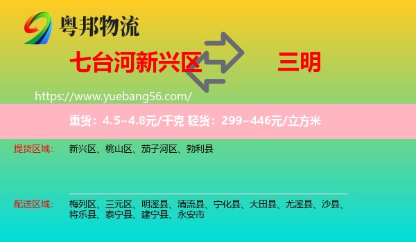 新興區(qū)到三明物流