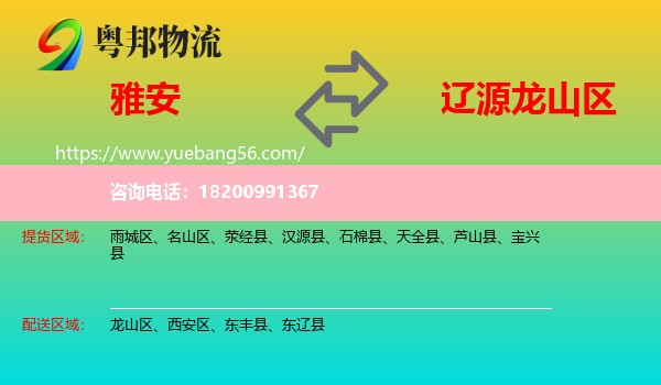 雅安到龍山區(qū)物流