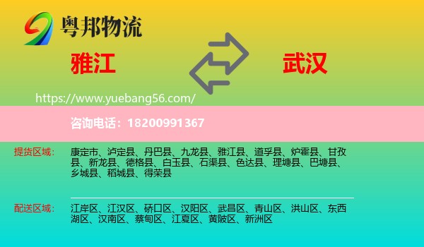 雅江縣到武漢物流