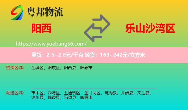 陽西縣到沙灣區(qū)物流