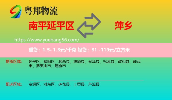 延平區(qū)到萍鄉(xiāng)物流