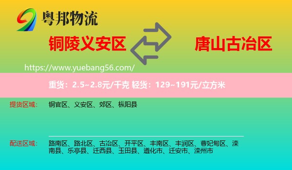 義安區(qū)到古冶區(qū)物流