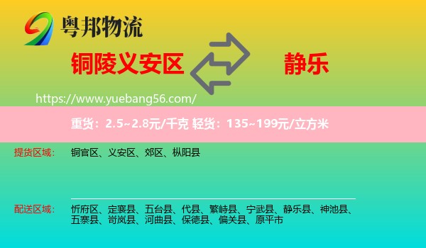 義安區(qū)到靜樂縣物流